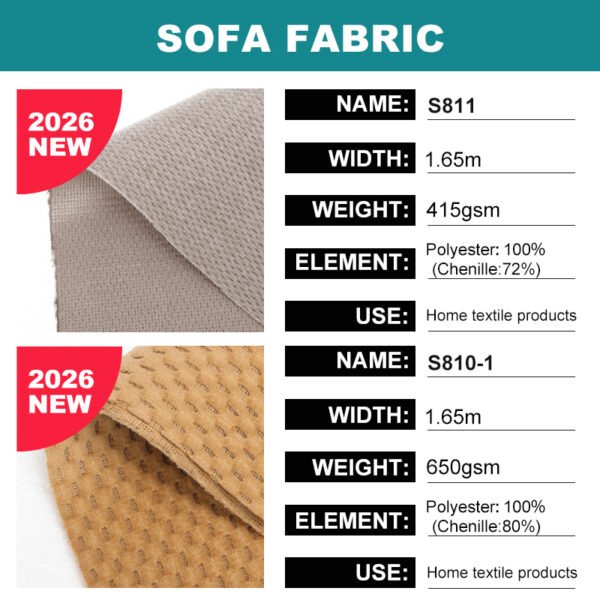 S811 Chenille Collection Premium Heavyweight 3D Air Mesh Fabrics