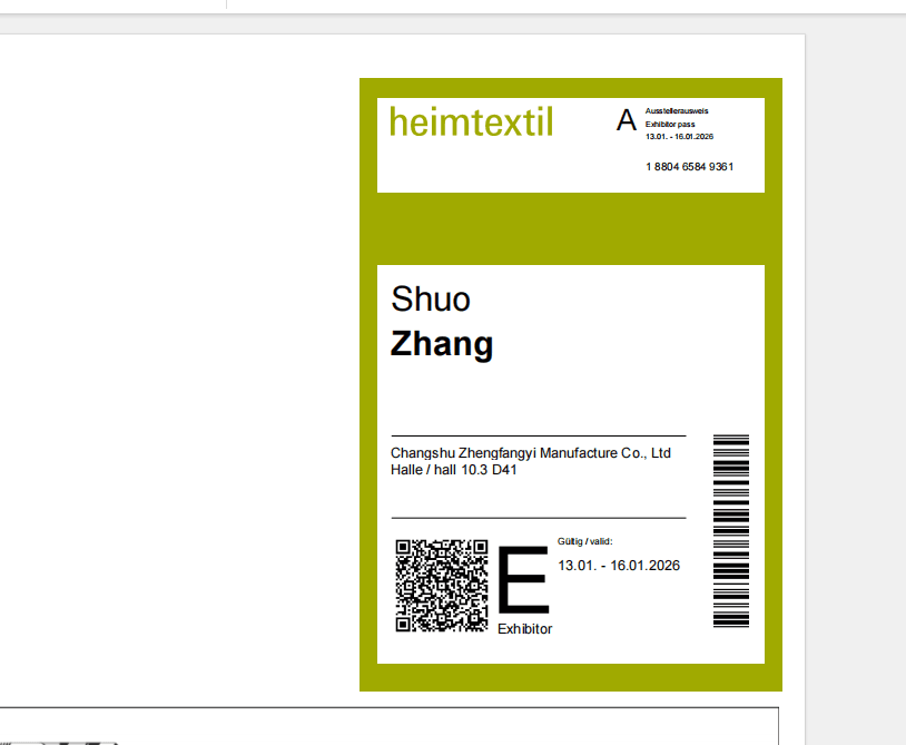 Contact person for Heimtextil 2026