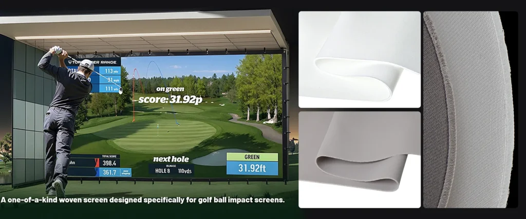 3d air mesh indoor golf impact screen