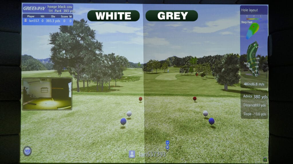 white or grey golf impact screen