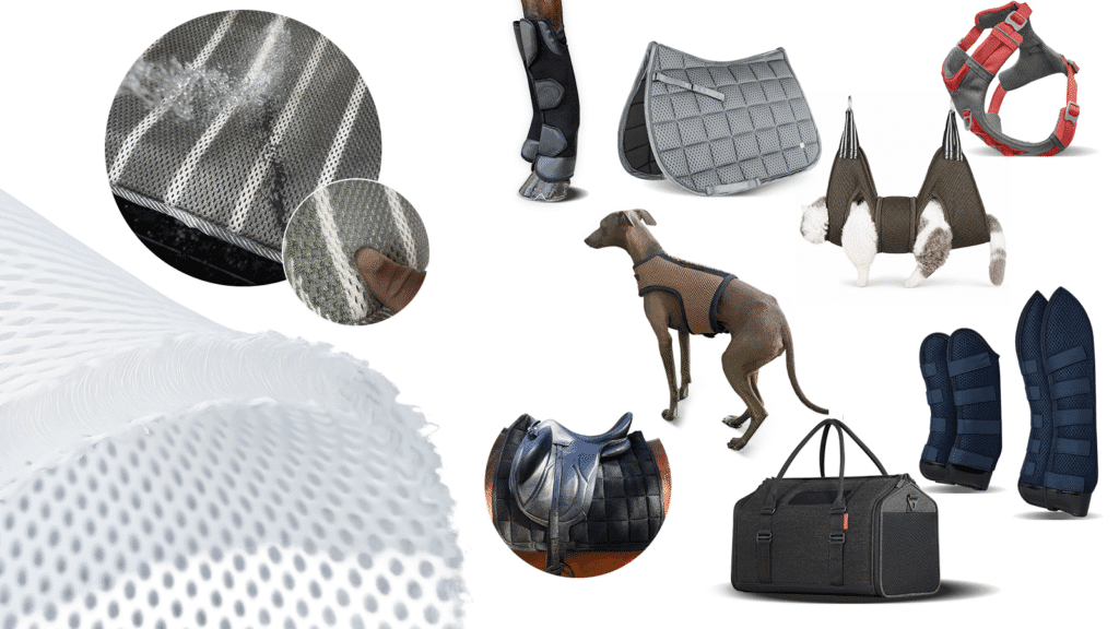 3d air mesh for pet beds harnesses carriers and horse gear