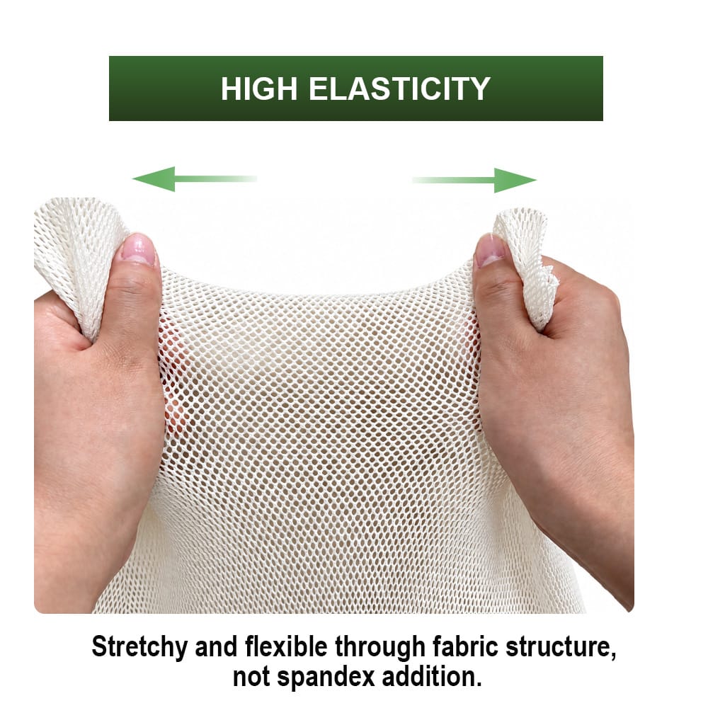 High elasticity hollow out fabric with mechanical stretch and no spandex