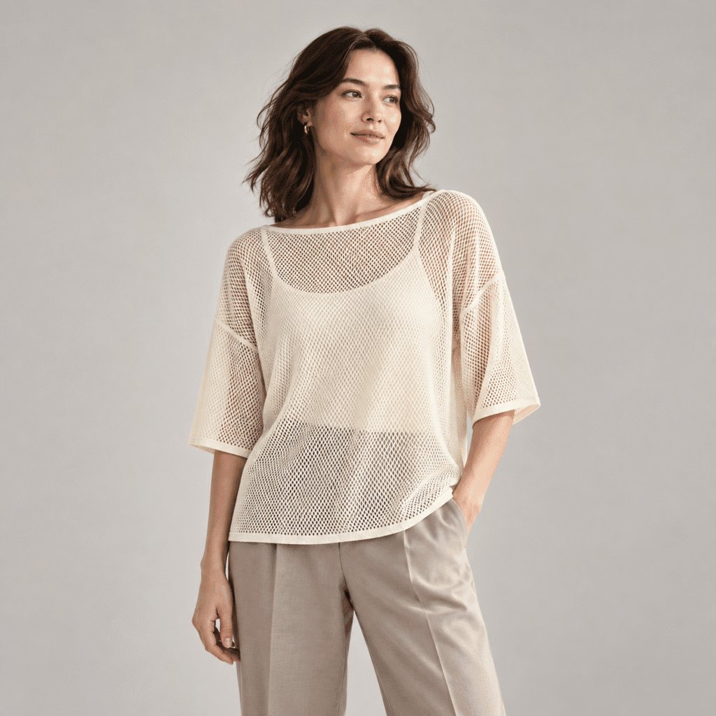j022-t-womenswear-mesh fabric fashion apparel