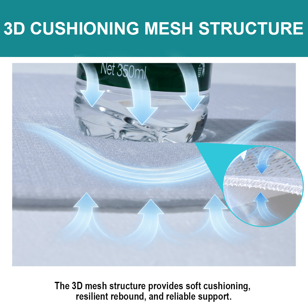 Cushioned 3D mesh fabric structure