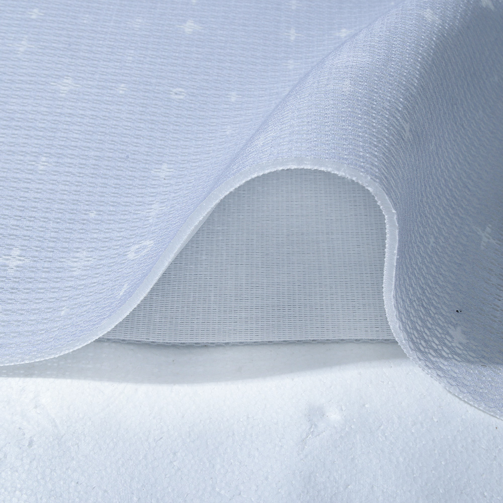 Draped 3D mesh fabric showing its thickness and texture