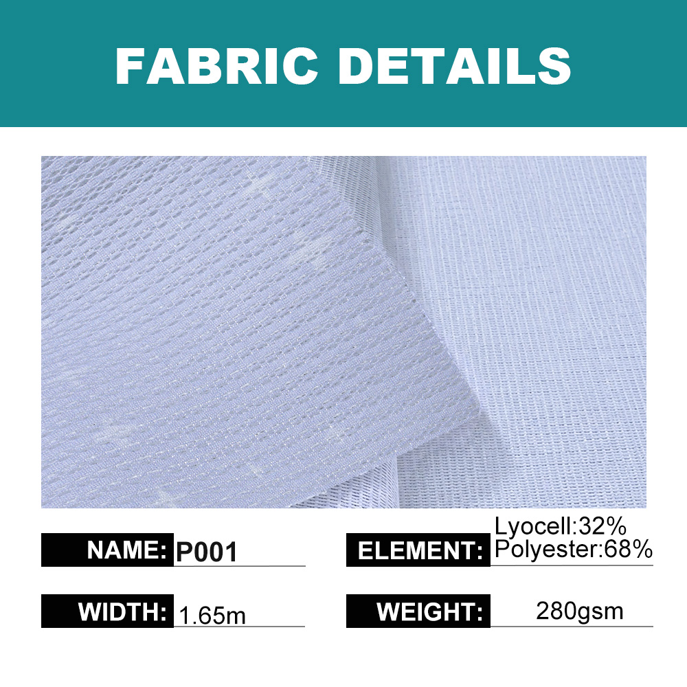 Printed lyocell 3D mesh fabric specifications, 32% lyocell and 68% polyester