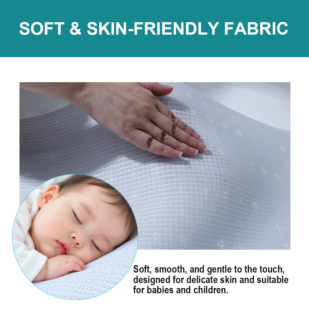 Soft-feel mesh fabric for baby textile products