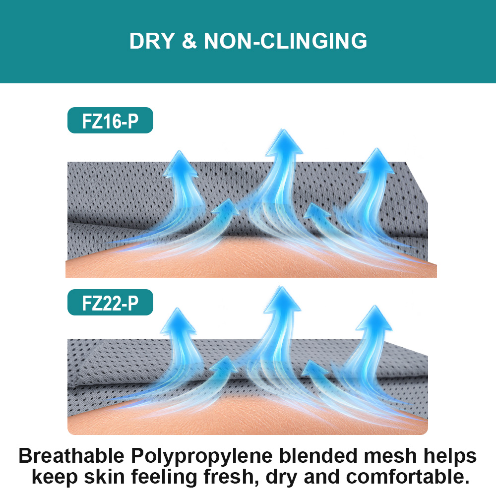 non-clingy polypropylene and polyester spacer mesh fabric